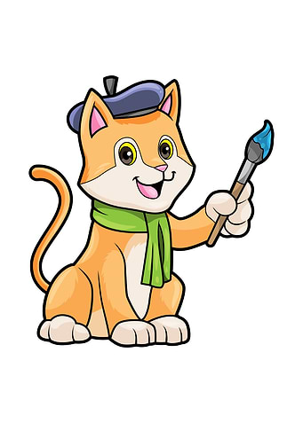 Cat Painter Brush Colours