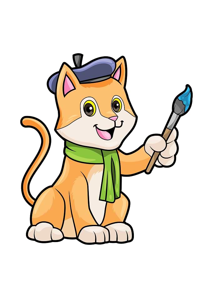 Cat Painter Brush Colours