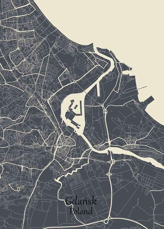 Gdansk City Map Poland