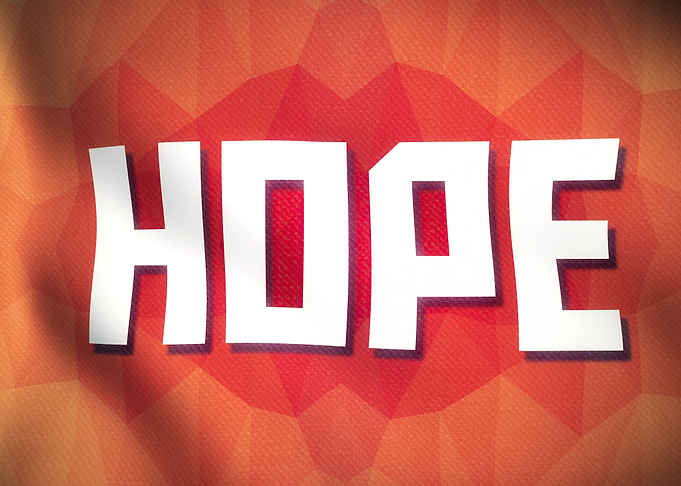 Flag waving hope low poly