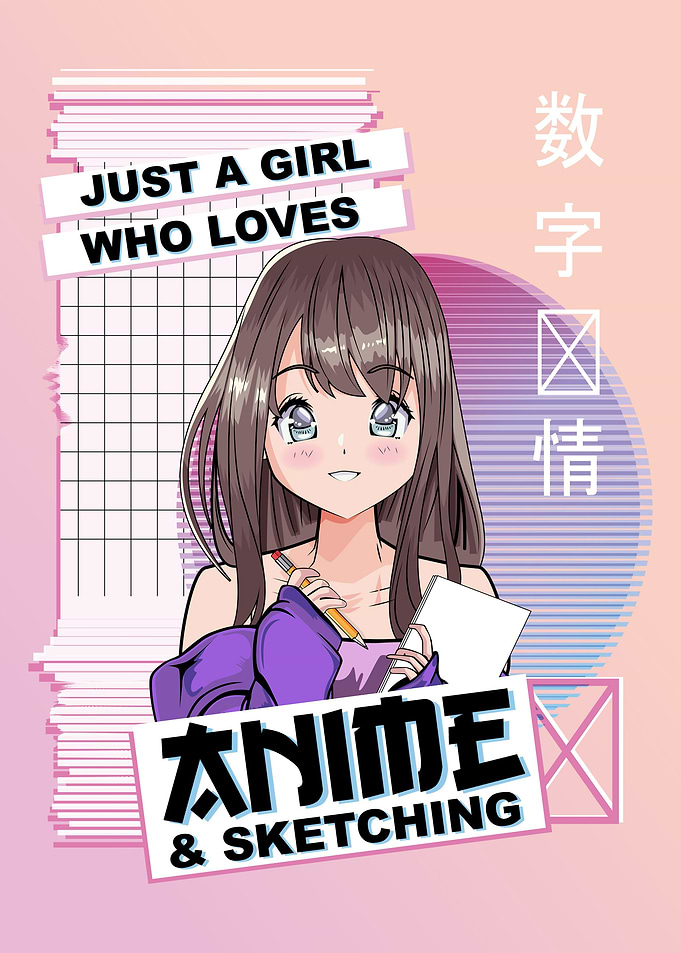 Anime And Sketching Girl