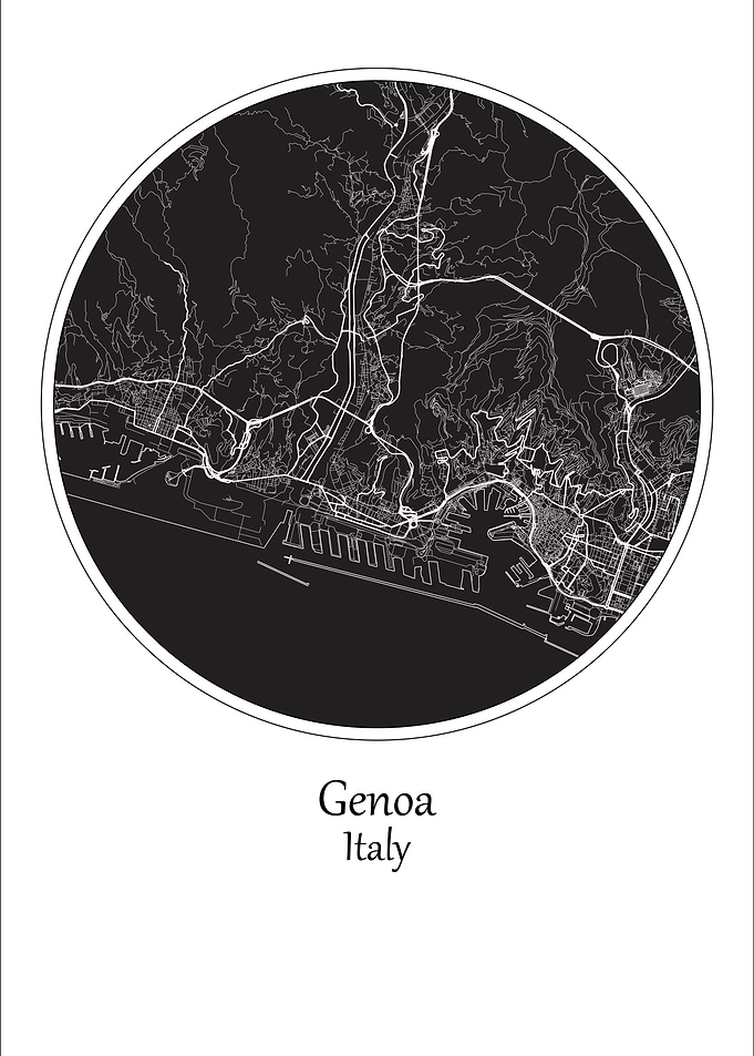 Genoa City Map Italy