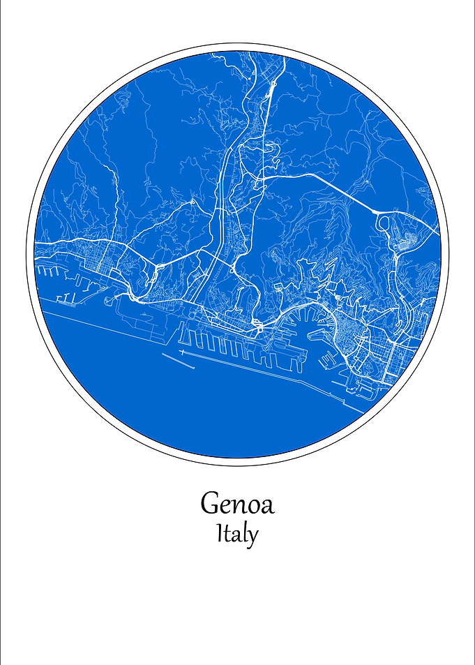 Genoa City Map Italy