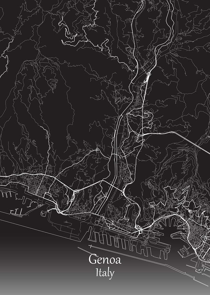 Genoa City Map Italy