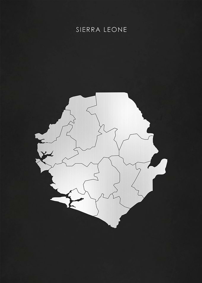 Silver Sierra Leone Map