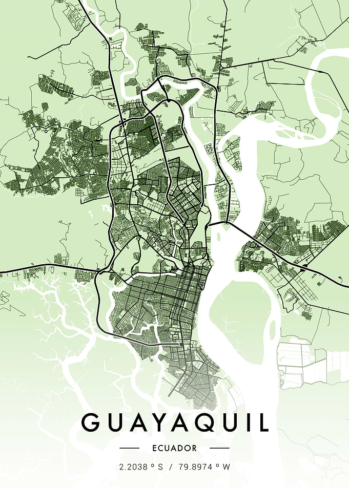 Guayaquil City Map Green