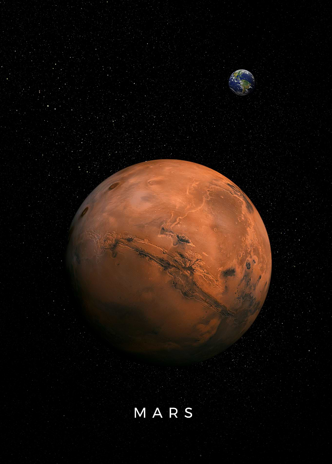 Mars and Earth
