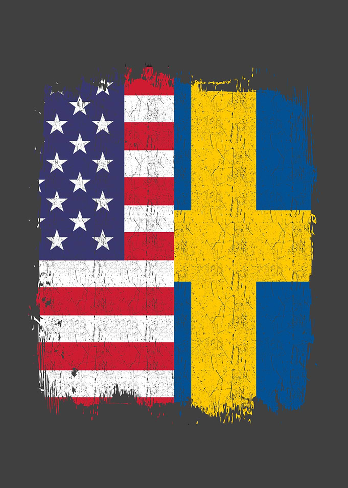 Sweden USA Flag