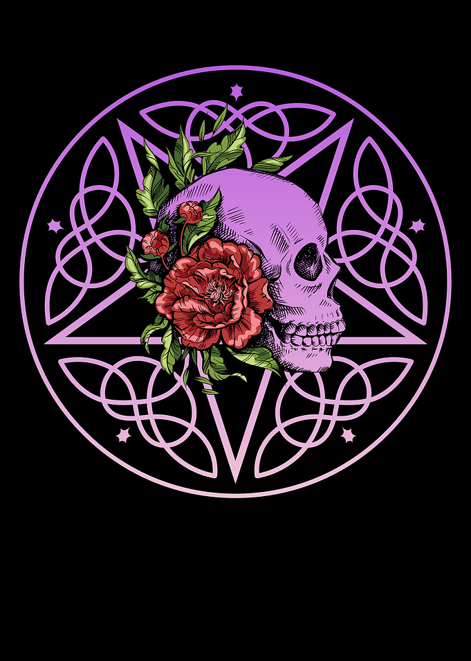 Skeleton Skull Rose