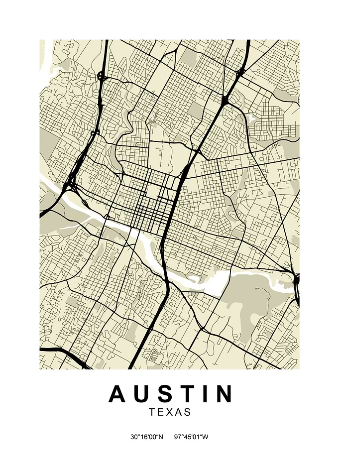 Austin Texas Classic Map