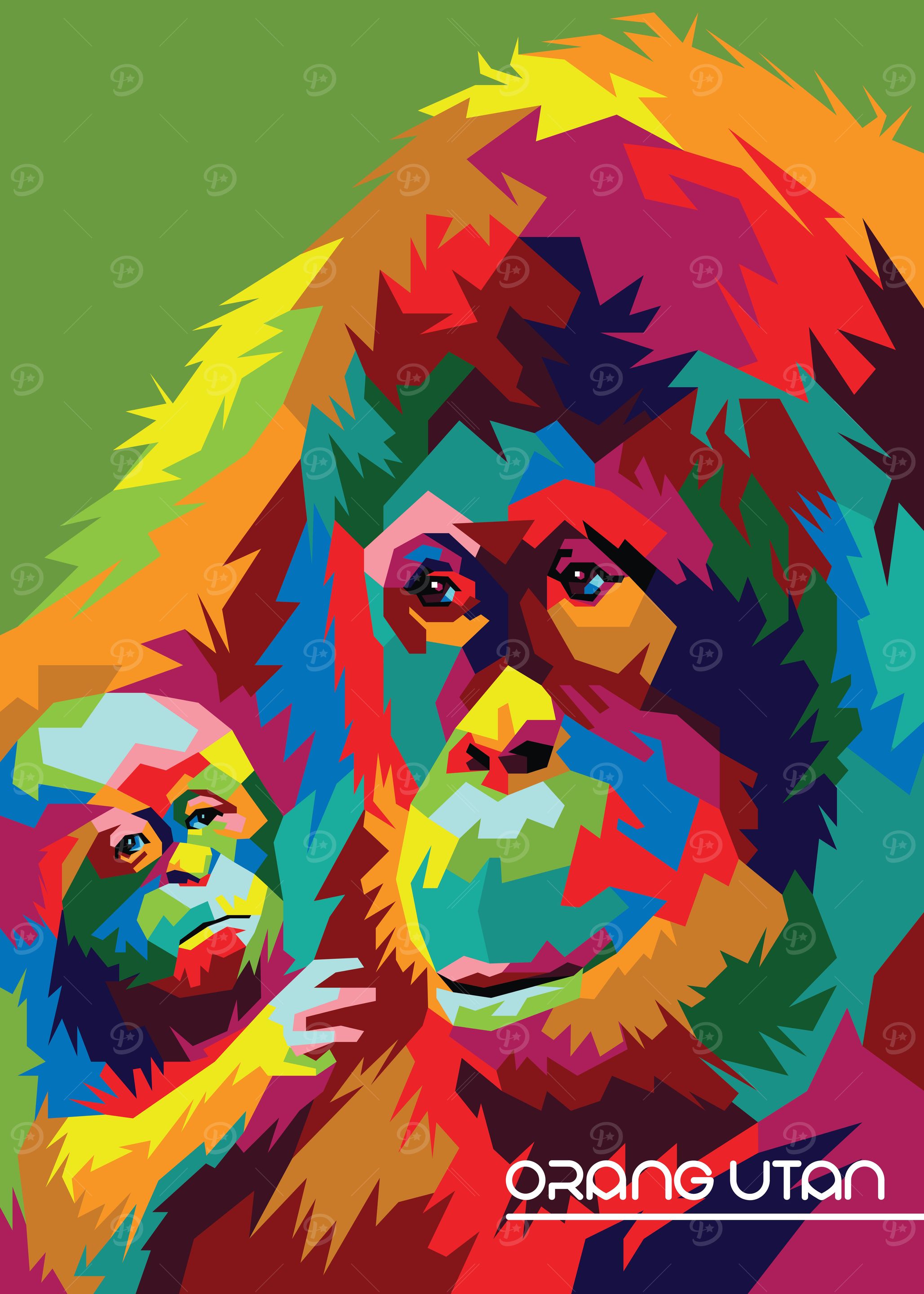 Female Orang Utan Pop Art