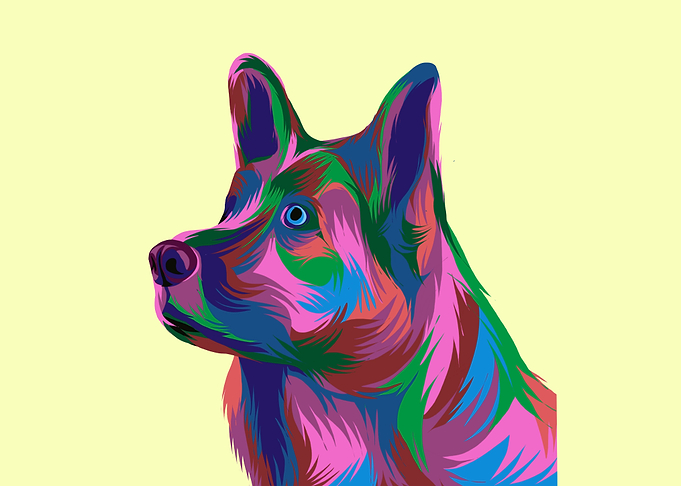 Vector canvas Dog Animal