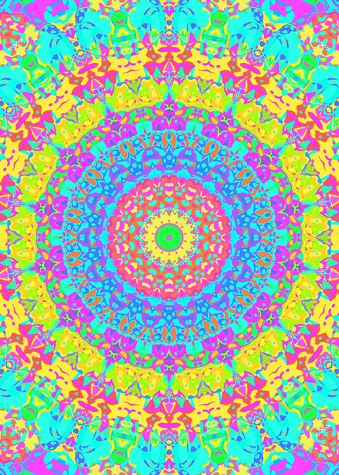Neon Rainbow Mandala