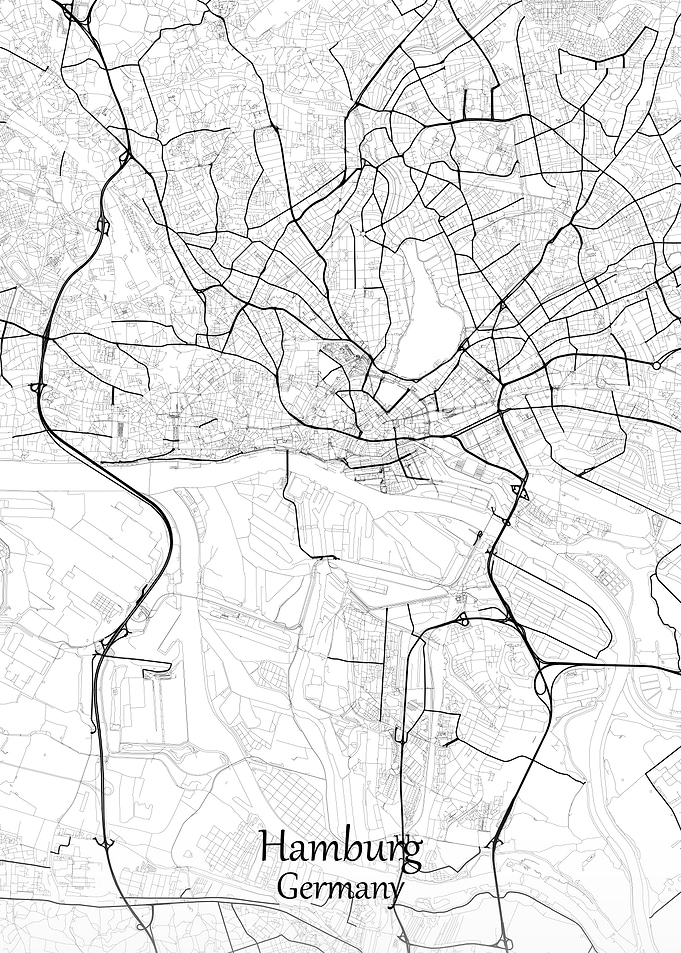 Hamburg City Map Germany