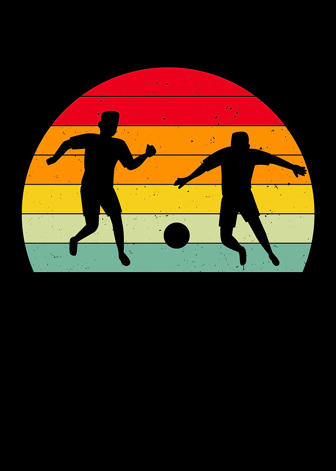 Retro Soccer Player Sunset