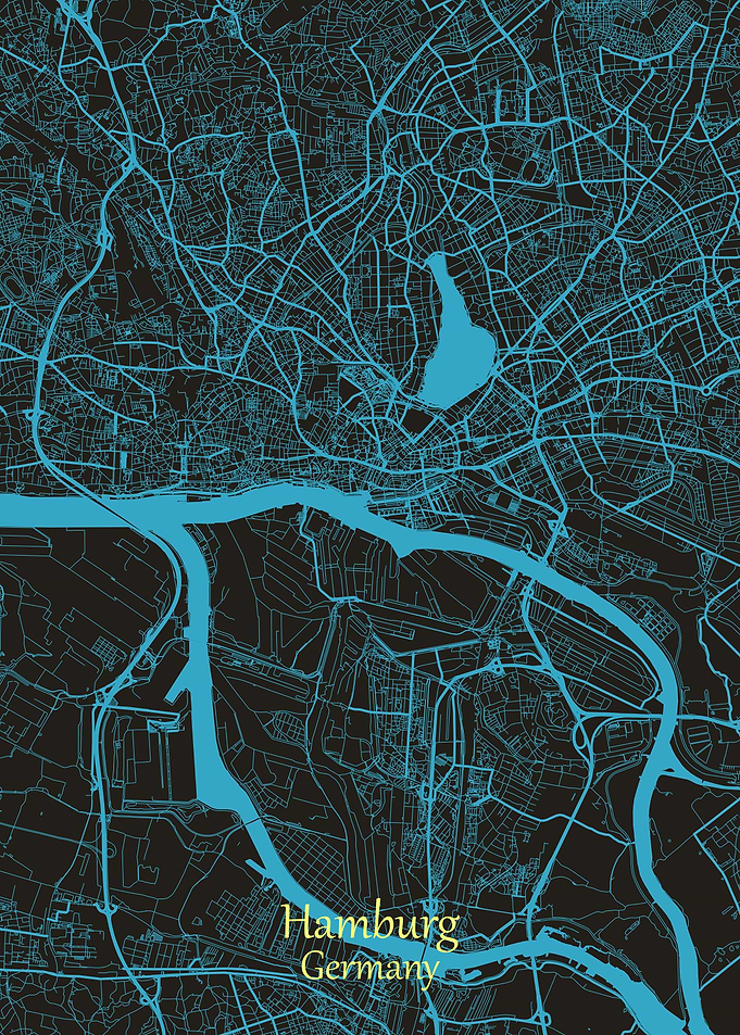 Hamburg City Map Germany