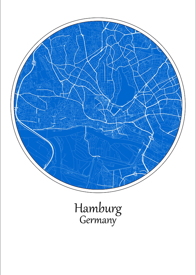 Hamburg City Map Germany