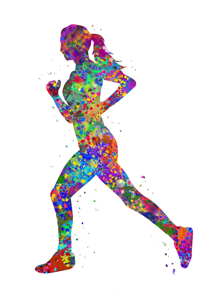 Runner girl watercolor