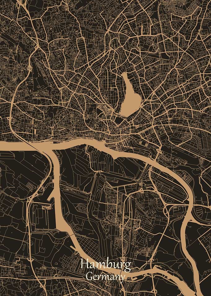 Hamburg City Map Germany