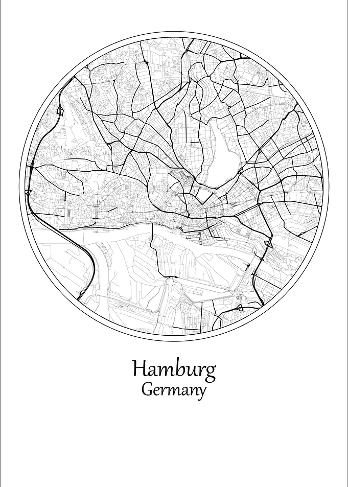 Hamburg City Map Germany