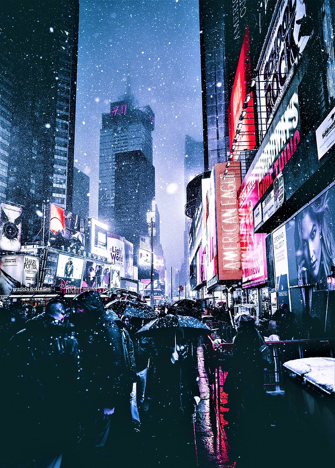 street in the snow