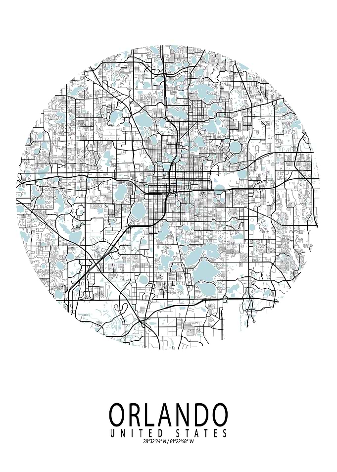 Orlando City Map Circle