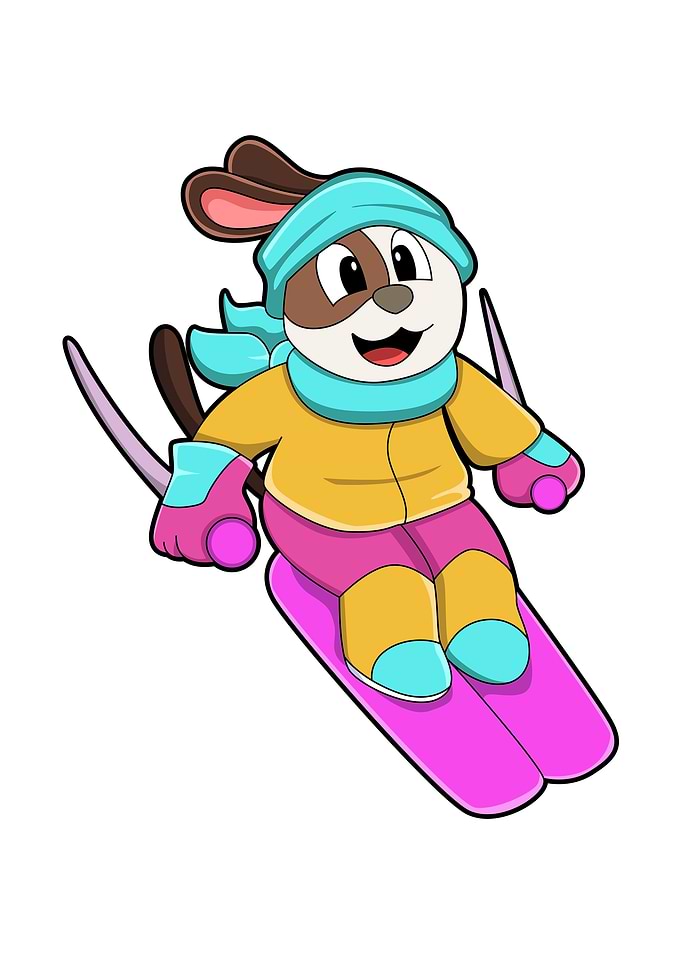 Dog Ski Skier Hat