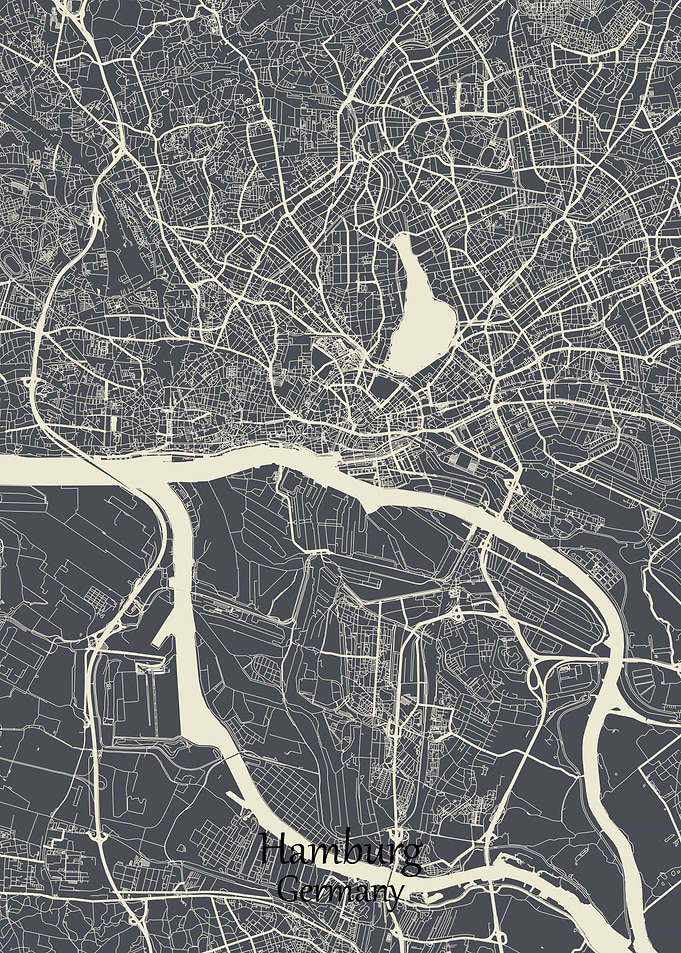 Hamburg City Map Germany