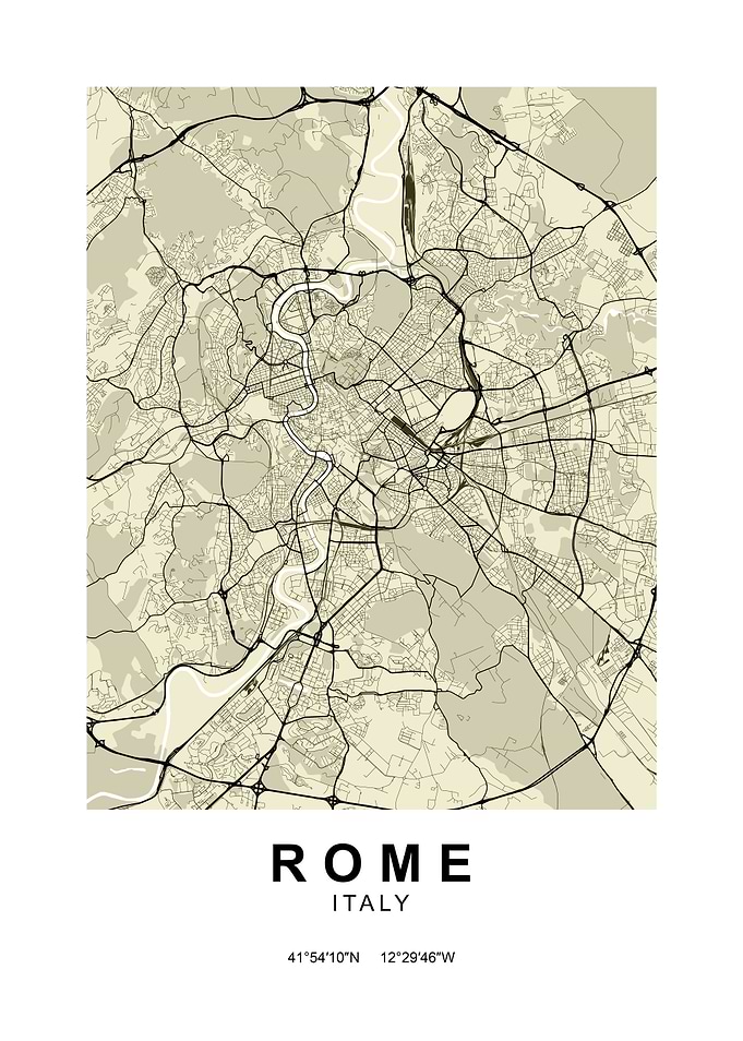 Rome Classic Street Map
