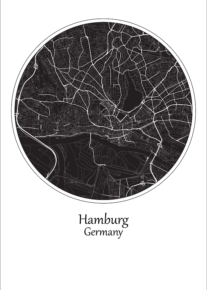 Hamburg City Map Germany