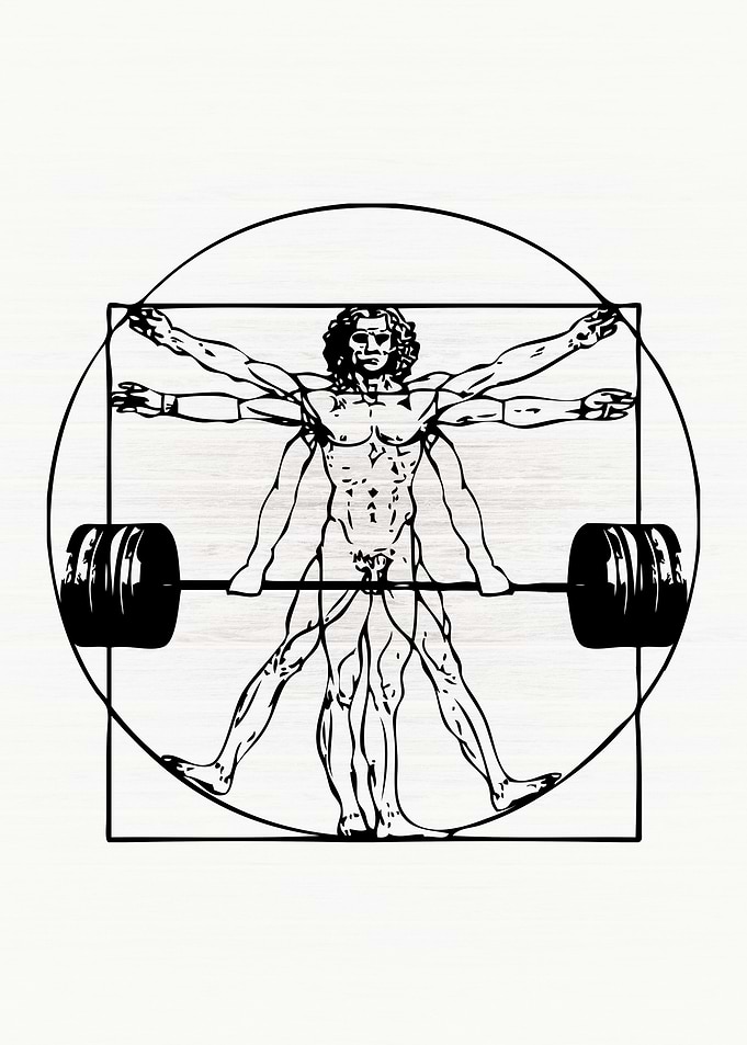 Vitruvian Barbell Man