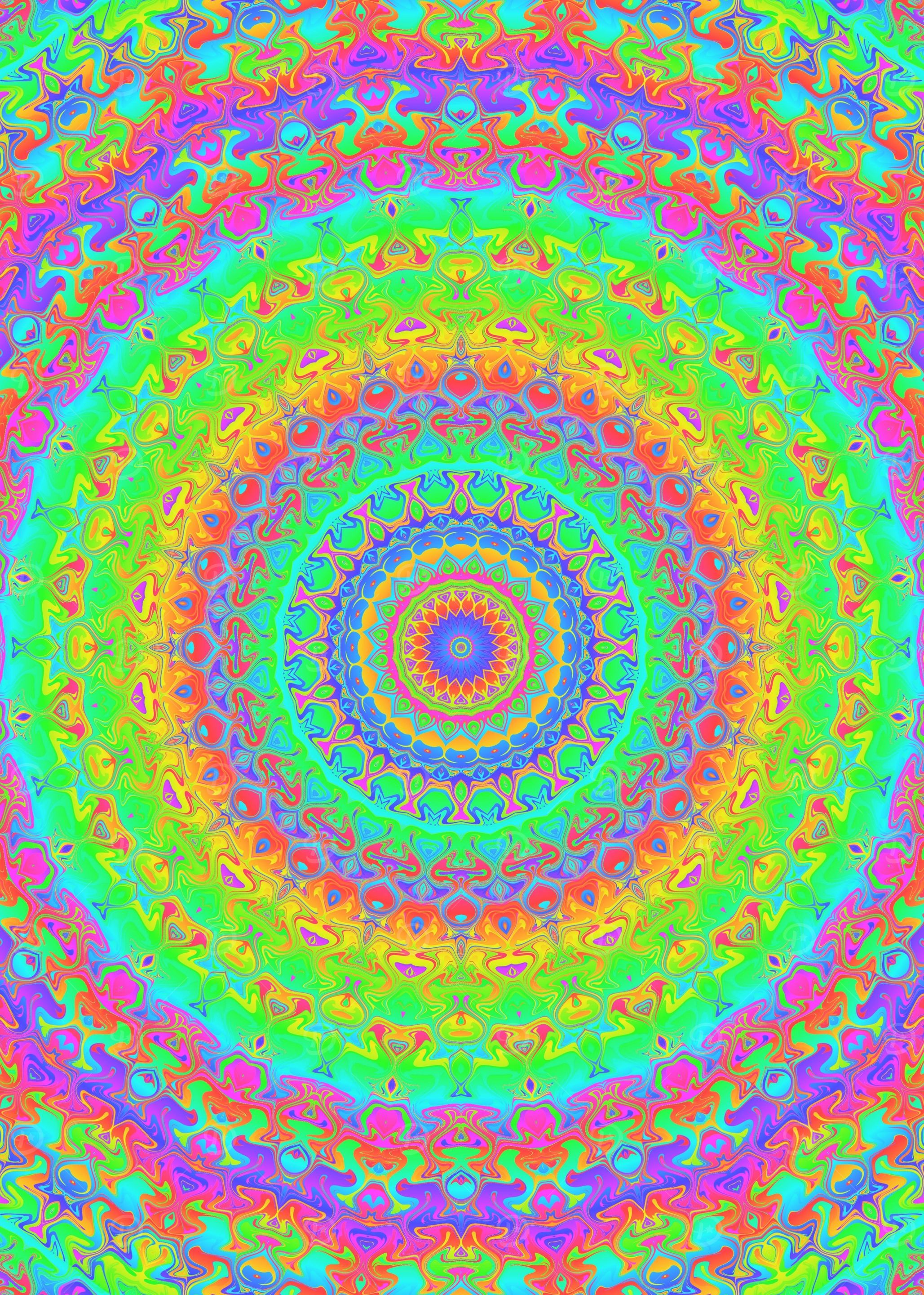 Trippy Neon Mandala
