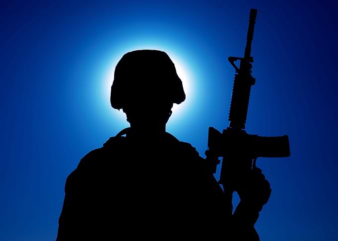 Soldier at night