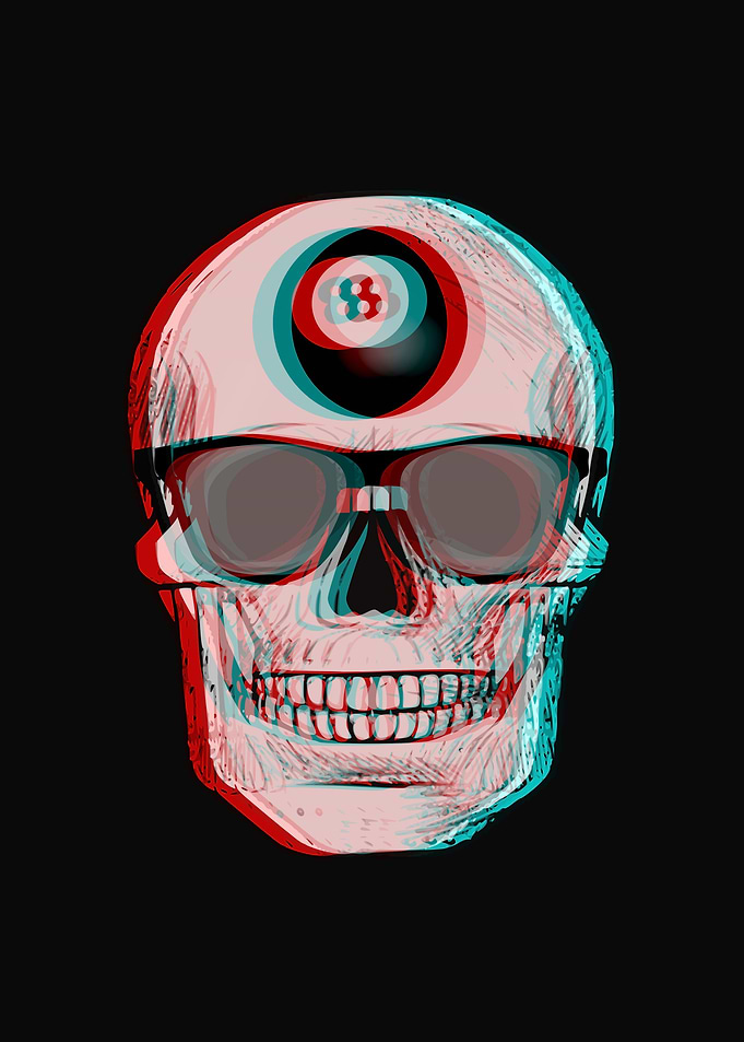 8 Ball Skull