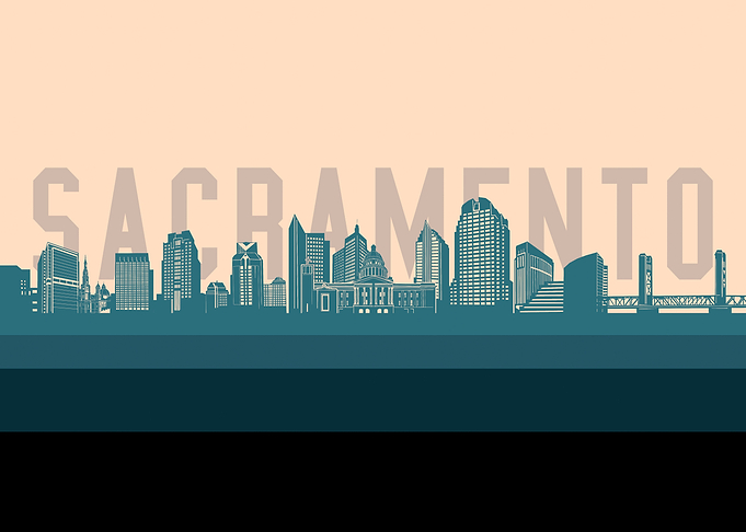 sacramento skyline retro