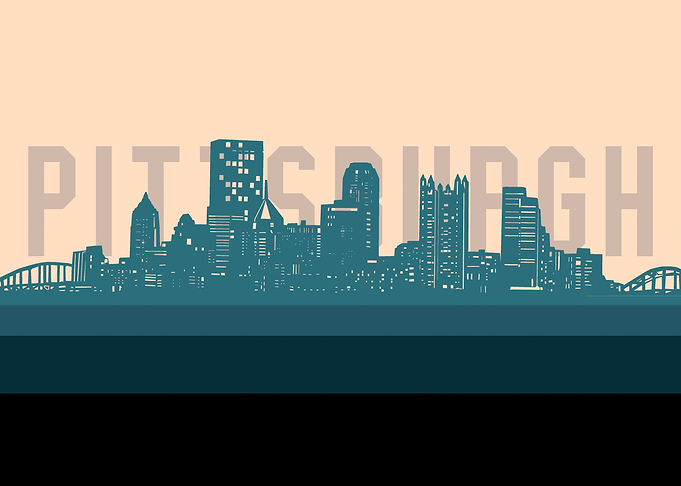 pittsburgh skyline retro