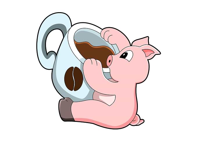 Pig Cup of Coffee