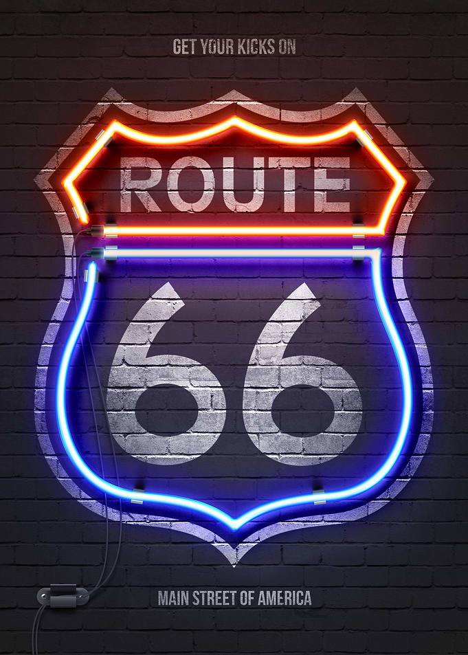 Route 66 neon sign