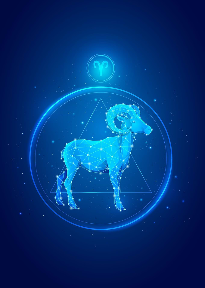 Aries Zodiac Neon