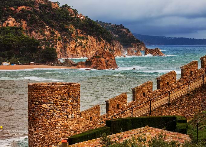 Castle Wall And The Sea