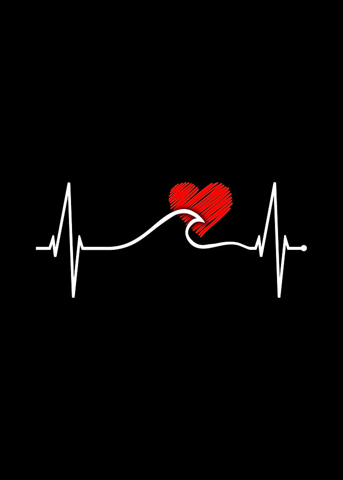 Surfer Heartbeat Surfing