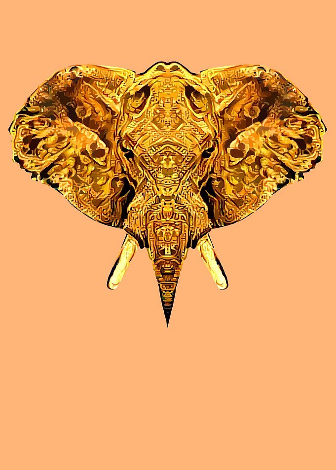 Elephant Art Gold