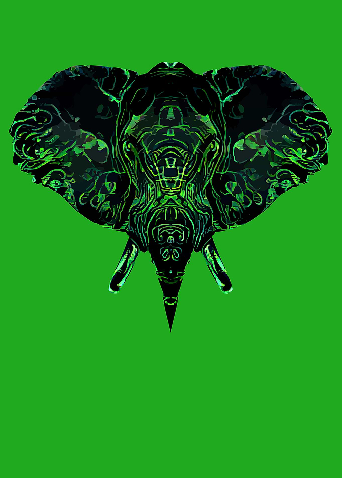 Elephant Art Green