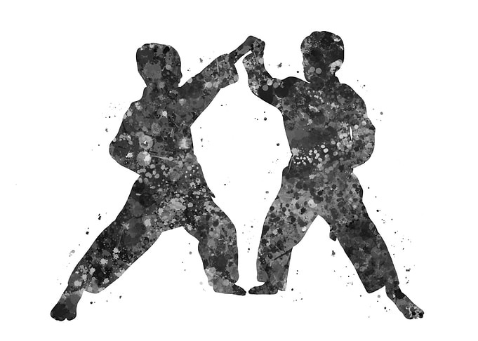 Taekwondo training boy