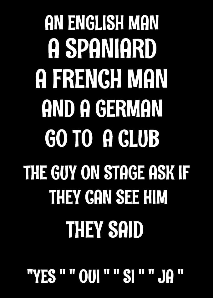 Yes Oui Si Ja Professor an