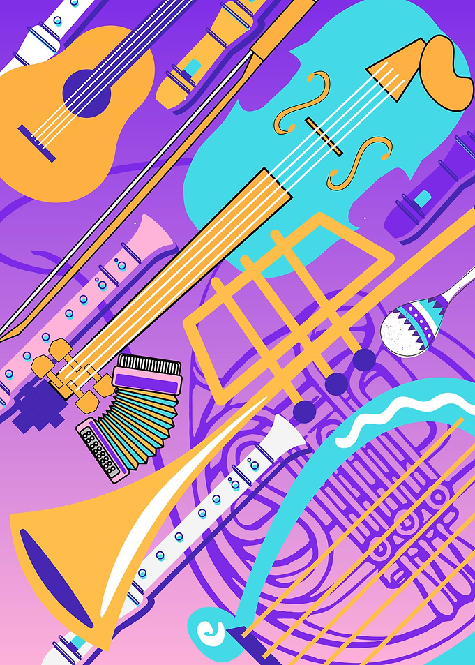 Music Instrument Pop Art 3