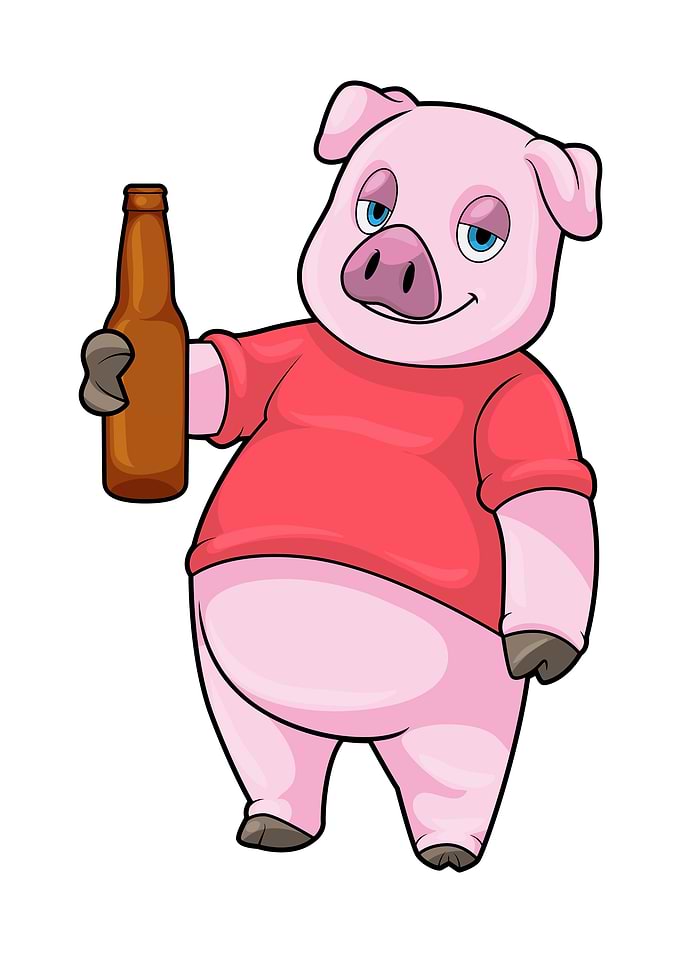 Pig Bottle of Beer