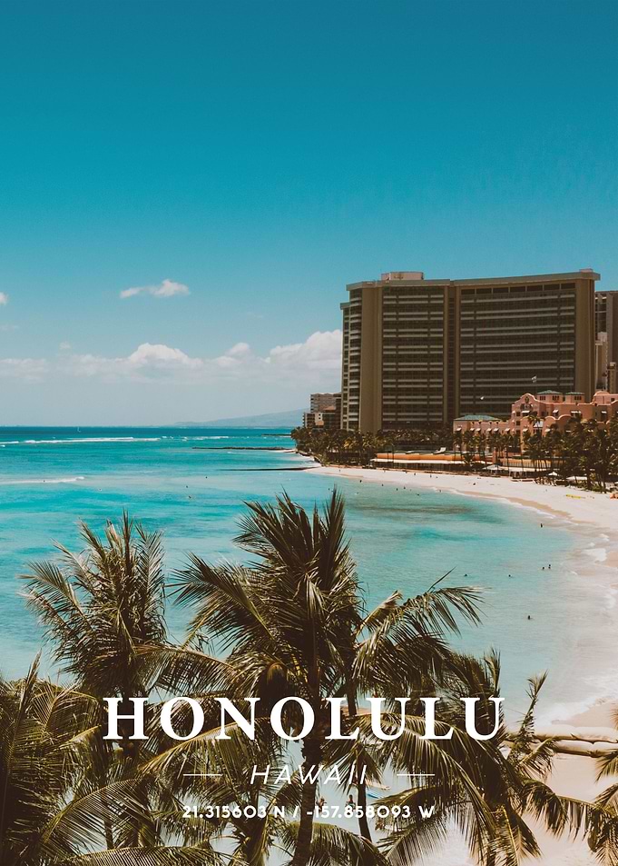 Honolulu Coordinate Art
