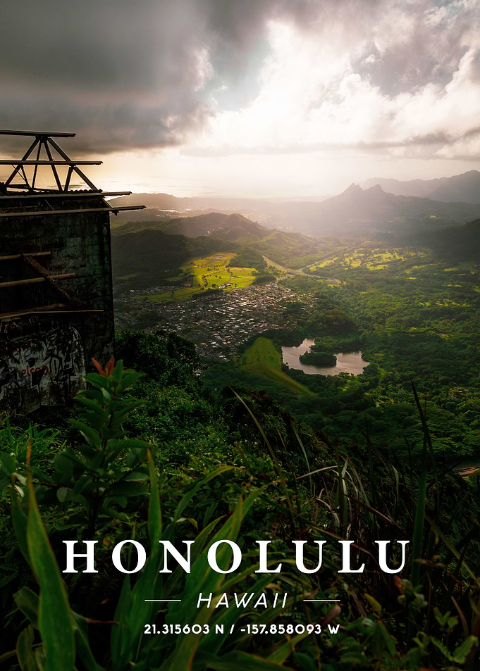 Honolulu Coordinate Art