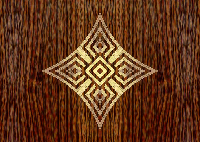 Abstract marquetry style